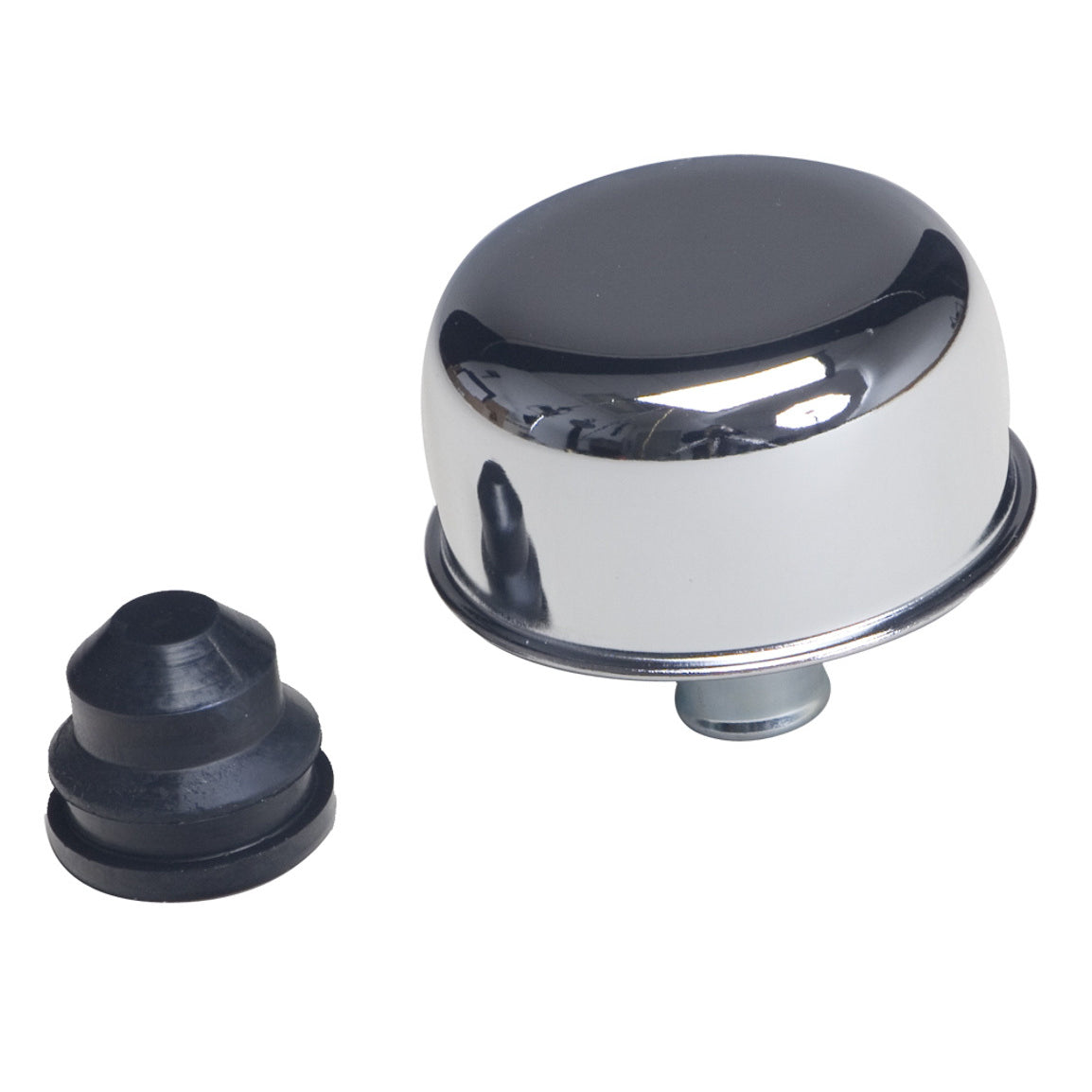 Trans-Dapt Push-In Round Breather - 1-1/4 in Hole - Grommet Included - Chrome