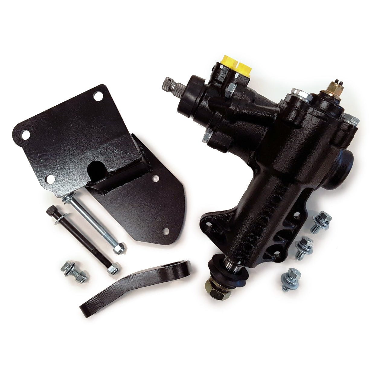 Borgeson Power Steering Box - Iron - Black Paint - Ford Car 1949-51