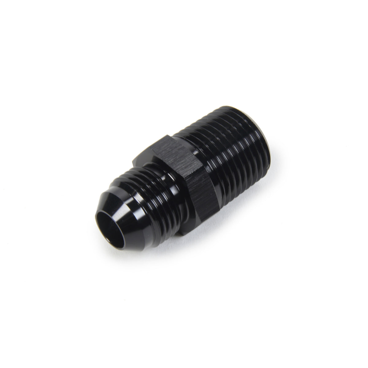 Triple X Race Co. Adapter Fitting Straight 8 AN Male to 1/2" NPT Male Aluminum - Black Anodize