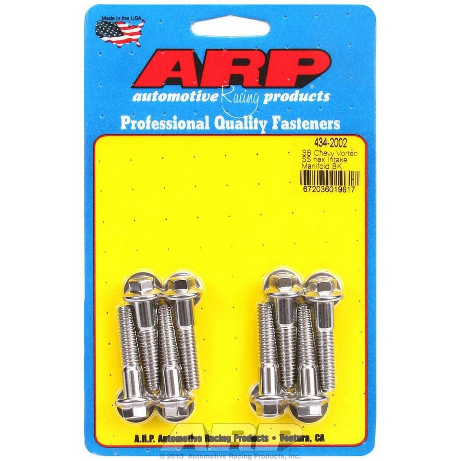 ARP Stainless Steel Intake Bolt Kit - Chevy 305-350 Vortec - Fits Most Aftermarket Aluminum Intakes - Hex