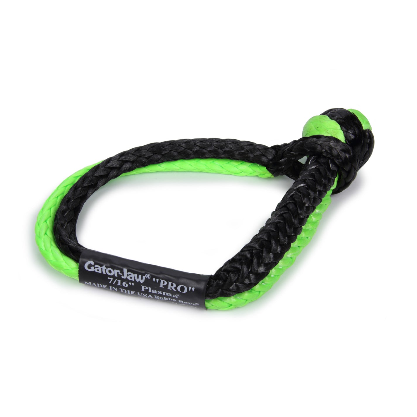 Bubba Rope Gator Jaw Pro Shackle - 7/16" Rope - 52300 lb. Capacity - Nylon - Black / Green
