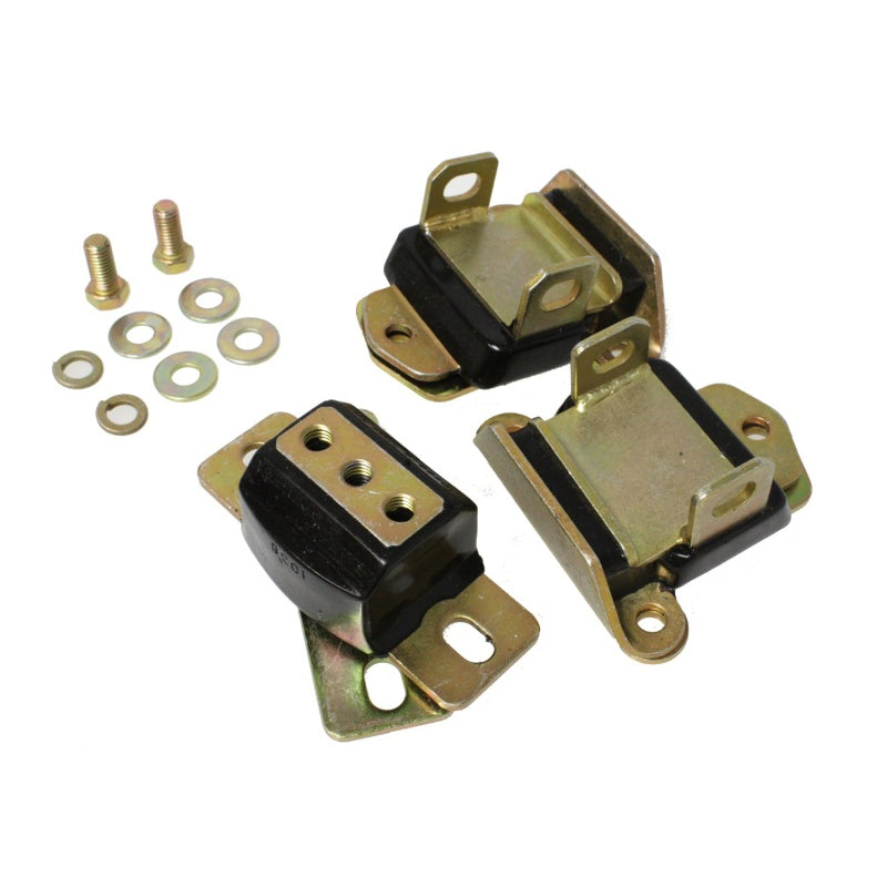 Energy Suspension Hyper-Flex Short Motor and Transmission Mount - Short - 2-5/8 in ID - Black / Cadmium - Chevy V8