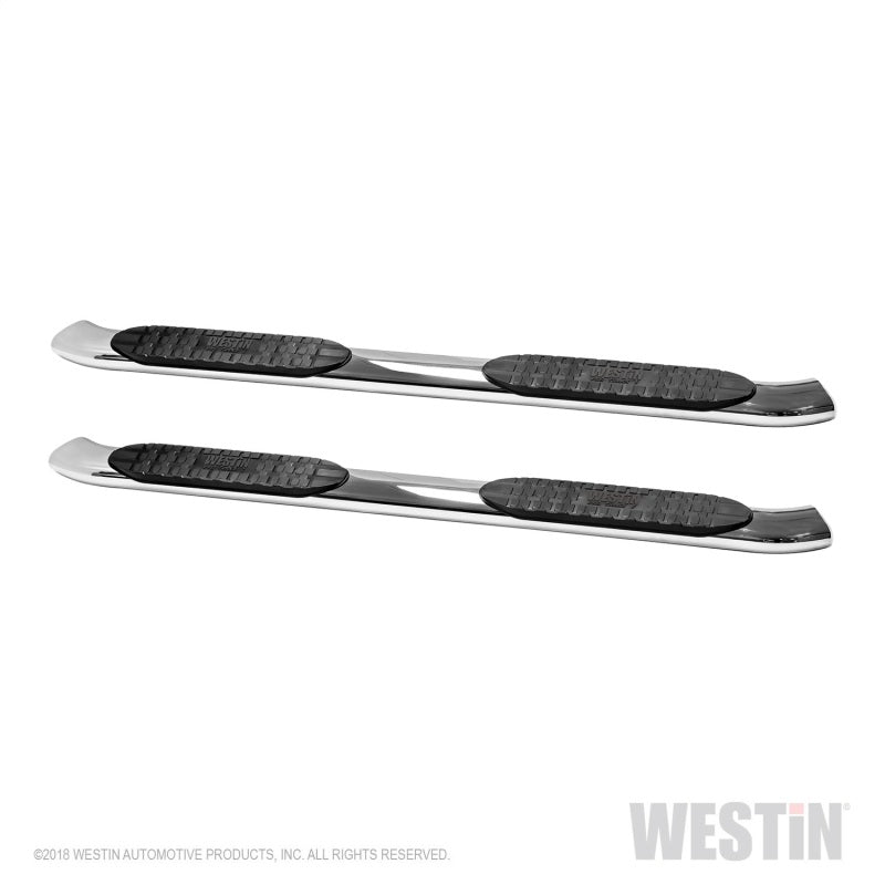 Westin Pro Traxx 5 in Oval Curved Step Bars - Polished Stainless - Crew Cab - Ram Fullsize Truck 2019 - Pair