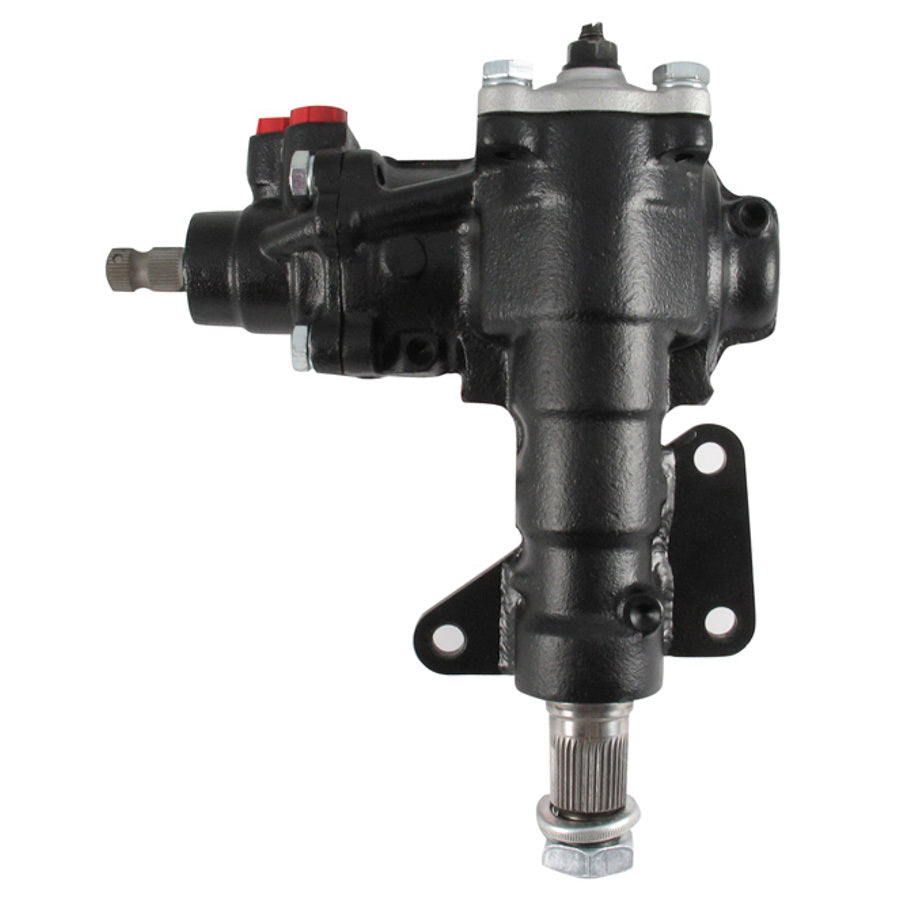 Borgeson Power Steering Box - 14 to 1 Ratio - 1-1/8 in Sector Shaft - Black Paint - Ford Mustang 1965-70
