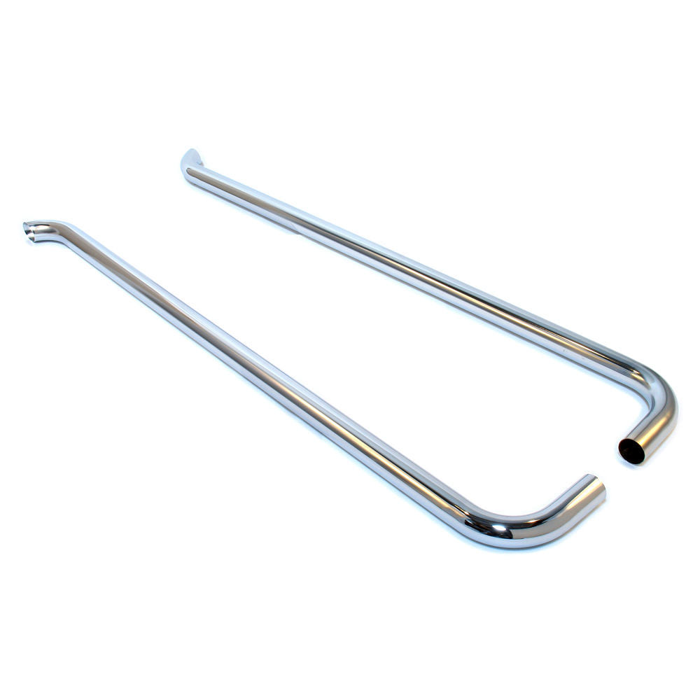 Patriot Lake Pipe Exhaust Side Pipes - 60" Long - 2" Inlet - 2" Outlet - Steel - Chrome - Universal - (Pair)