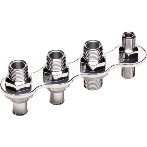 Billet Specialties A/C & Heat Bulkhead - Inline - Push-On - 4 Port