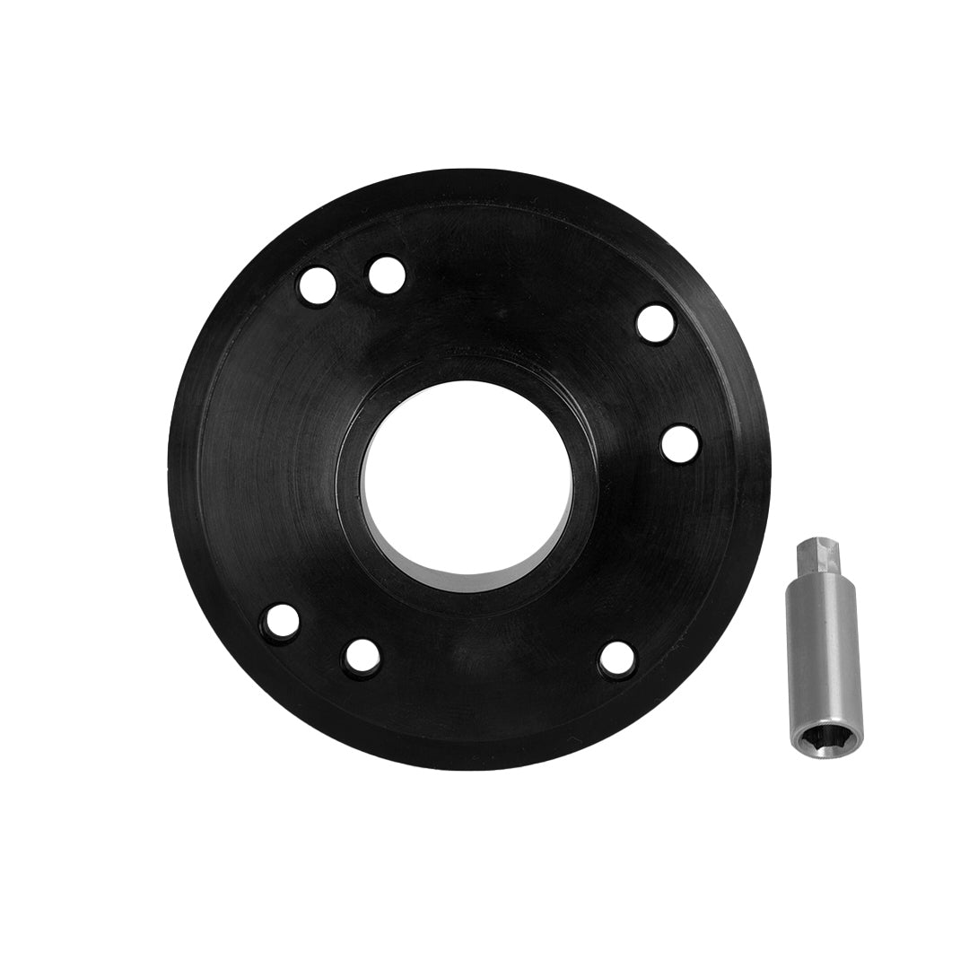 Waterman Fuel Pump Adapter - Aeromotive Hex-Drive to 3/4 Bolt Mounting Flange - Black