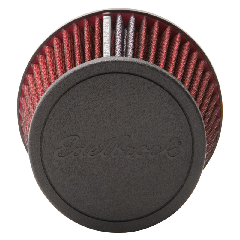 Edelbrock Pro-Flo Air Filter Element Conical 5-1/2" Base - 4-3/4" Top Diameter - 6-1/2" Tall - Chrome/Red
