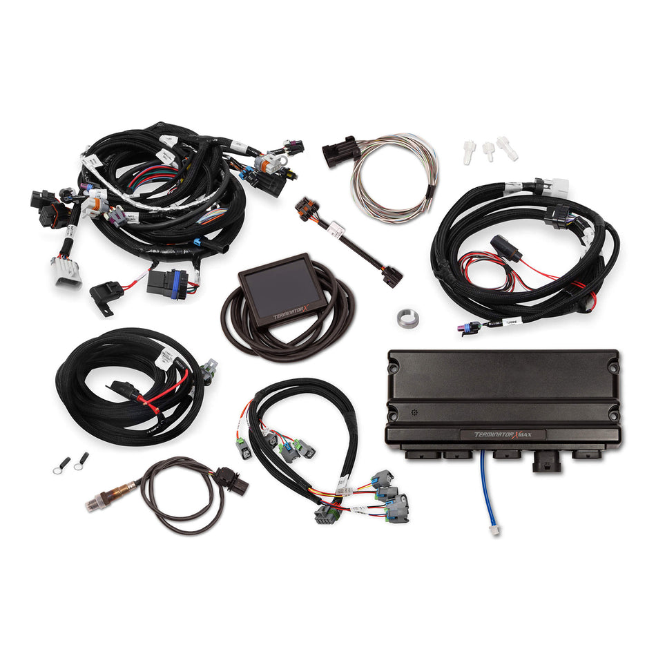 Holley EFI Terminator X Max Engine Control Module - 3.5 in Touchscreen - Wiring Harness - 58x Reluctor Wheel - GM LS-Series
