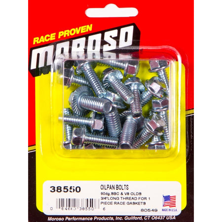 Moroso Oil Pan Bolt Kit - Self Locking - SB and 90 V6 Chevy and All Oldsmobile V8S - 18 to a Set