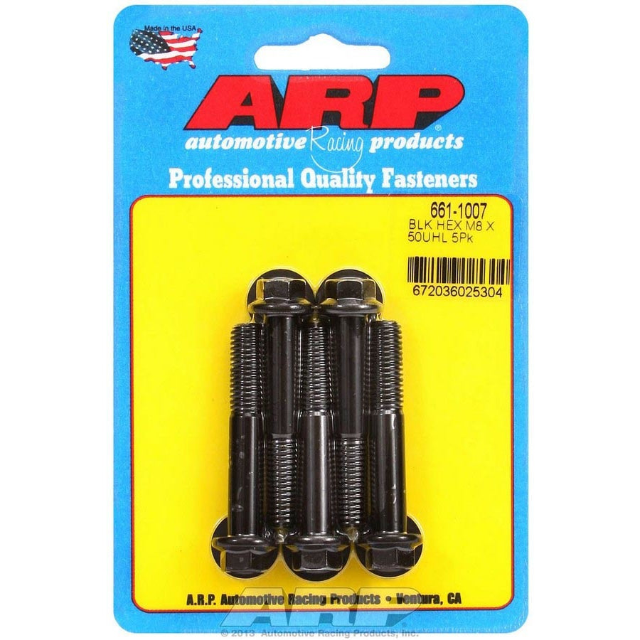 ARP Hex Bolt - M8 x 1.25 x 50 - Black Oxide (5 Pack)