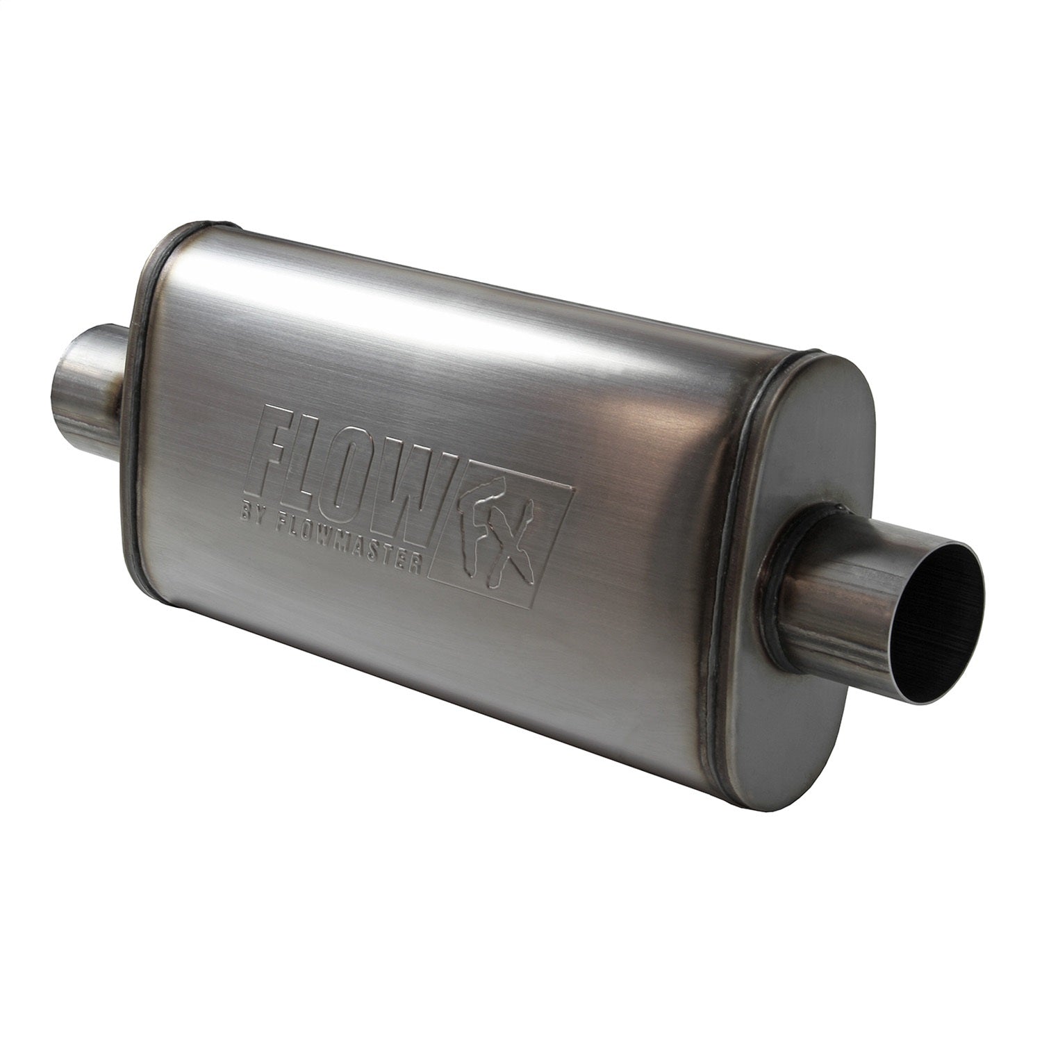 Flowmaster FlowFX Muffler - 3" Center Inlet - 3" Center Outlet - 18 x 9 x 4" Oval Body - 24" Long - Stainless - Universal