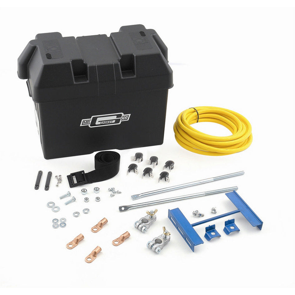 Mr. Gasket Battery Installation Kit - Includes Battery Case / Hold-Down / All Hardware