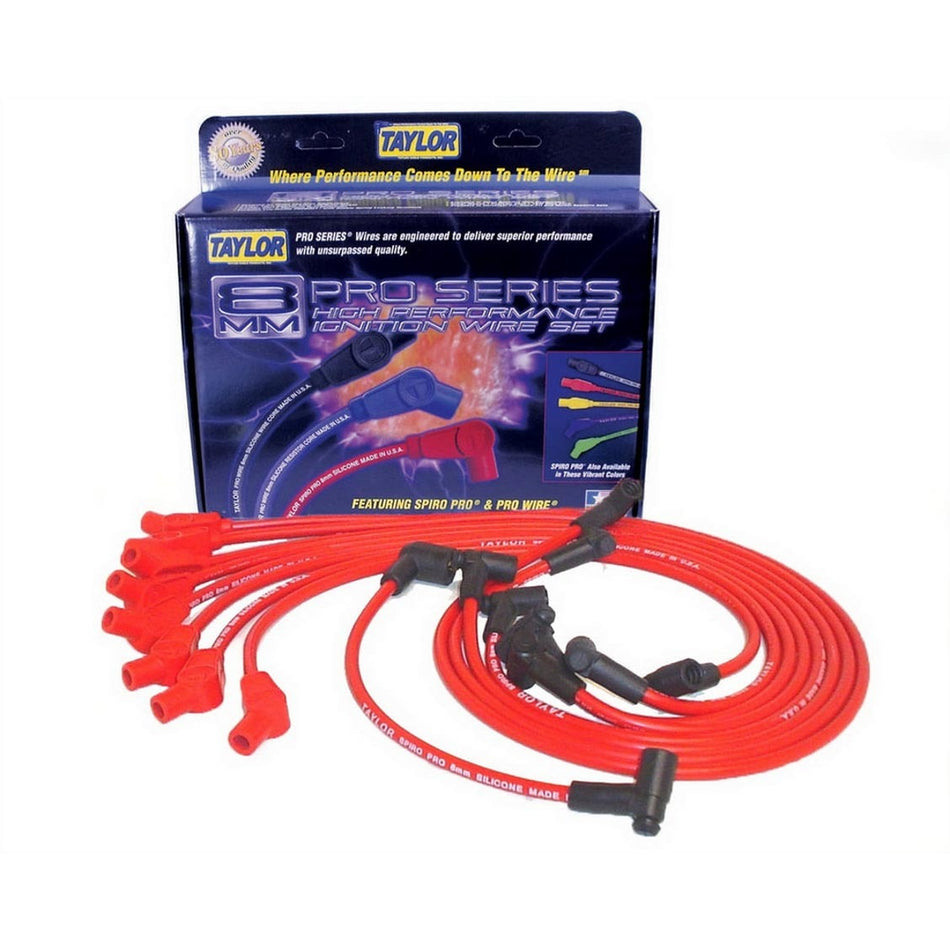 Taylor 8mm Spiro Pro Ignition Wire Set - with HEI(Red)