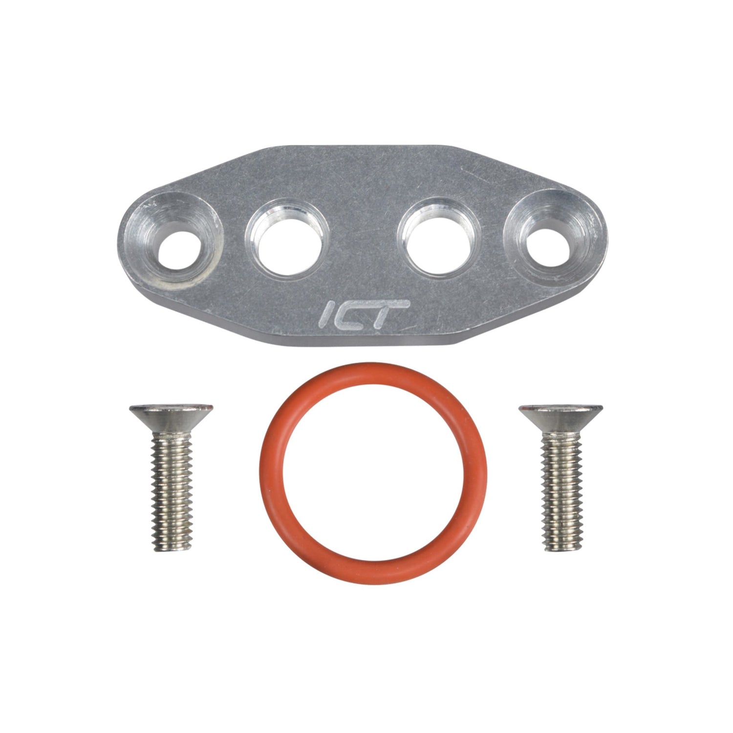 ICT Billet Turbo Oil Feed Flange - Aluminum - GM LS-Series