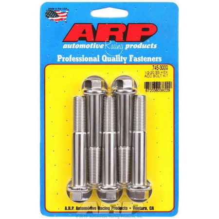 ARP Stainless Steel Bolt Kit - 6 Point (5) 1/2-20 x 3.000