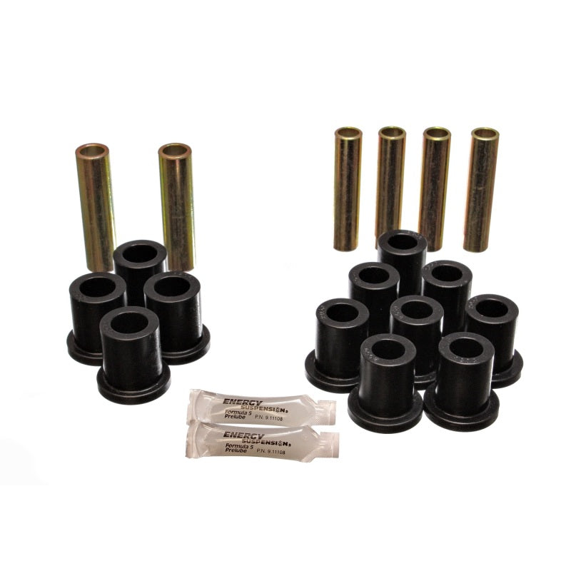 Energy Suspension Hyper-Flex Rear Leaf Spring Bushing Kit - Black / Cadmium - Ford Fullsize SUV / Truck 1973-79