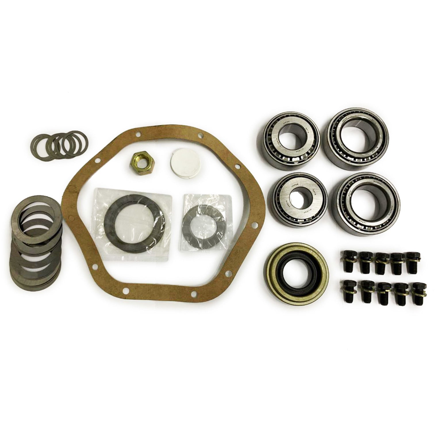 Ratech Differential Installation Kit - Bearings/Crush Sleeve/Gaskets/Hardware/Seals/Shims/Marking Compound - Dana 44
