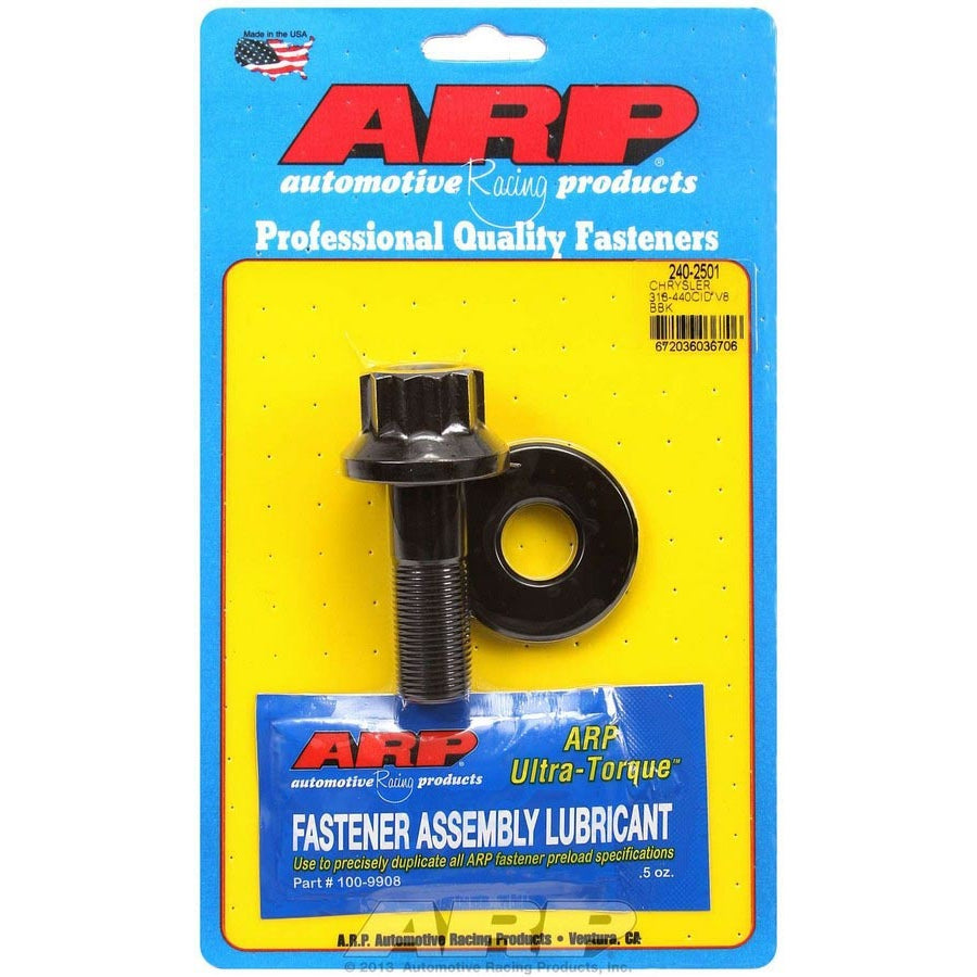 ARP 3/4-16" Thread Harmonic Balancer Bolt 2.200" Long 1-1/16" 12 Point Head Chromoly - Black Oxide