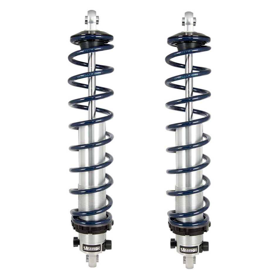Strange Engineering Double Adjustable Twintube Coil-Over Shock Kit - 10.76 in Compressed / 15.40 in Extended - Threaded  - Clear Anodized - Front / Rear - Pair