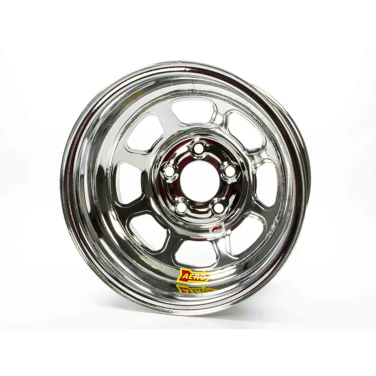 Aero 52 Series IMCA Rolled Wheel - Chrome - 15" x 8" - 5 x 5" - 2" BS - 19 lbs.