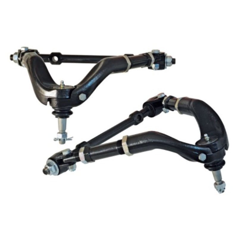 SPC Performance Upper Control Arm - Adjustable - Screw-In Ball Joint - Steel - Black Paint - GM A-Body 1964-72 (Pair)