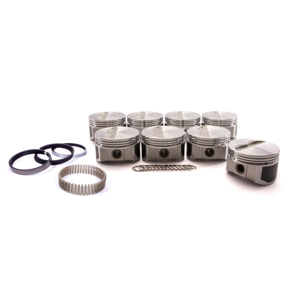 ProTru by Wiseco 23 Degree Flat Top Forged Piston and Ring Kit - 4.155 in Bore - 1/16 x 1/16 x 3/16 in Ring Grooves - Minus 5.00 cc - Small Block Chevy PTS507A3