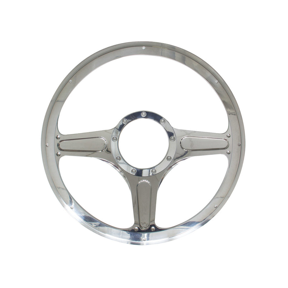 Billet Specialties Street Lite Steering Half Wrap Steering Wheel - Polished - 3-Spoke - 14 in. Diameter