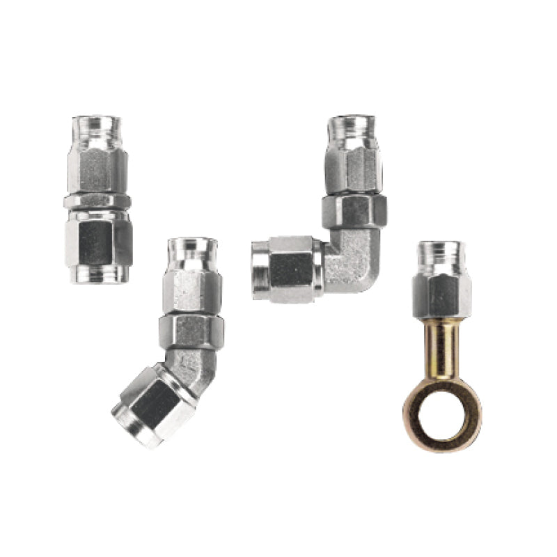 Fragola Race-Rite Crimp-On Straight Degree Hose End - 4 AN Hose Crimp to 4 AN Female - Aluminum - Black Anodized