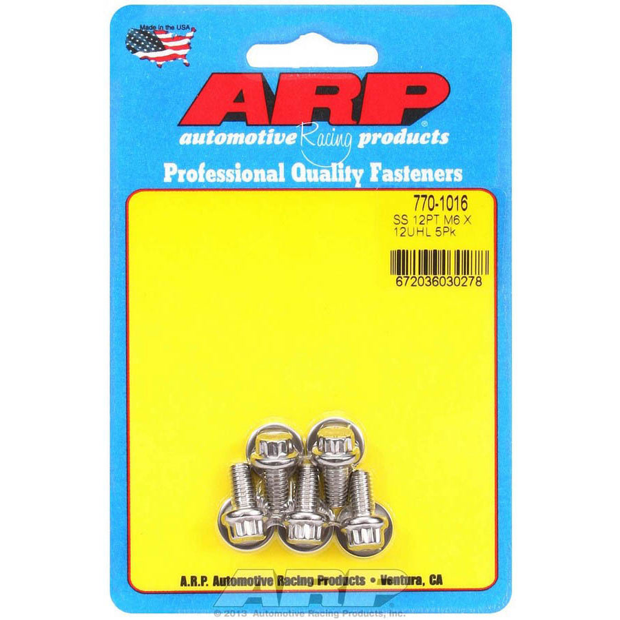 ARP Stainless Steel Bolt Kit - 12 Point (5) 6mm x 4.00 x 12