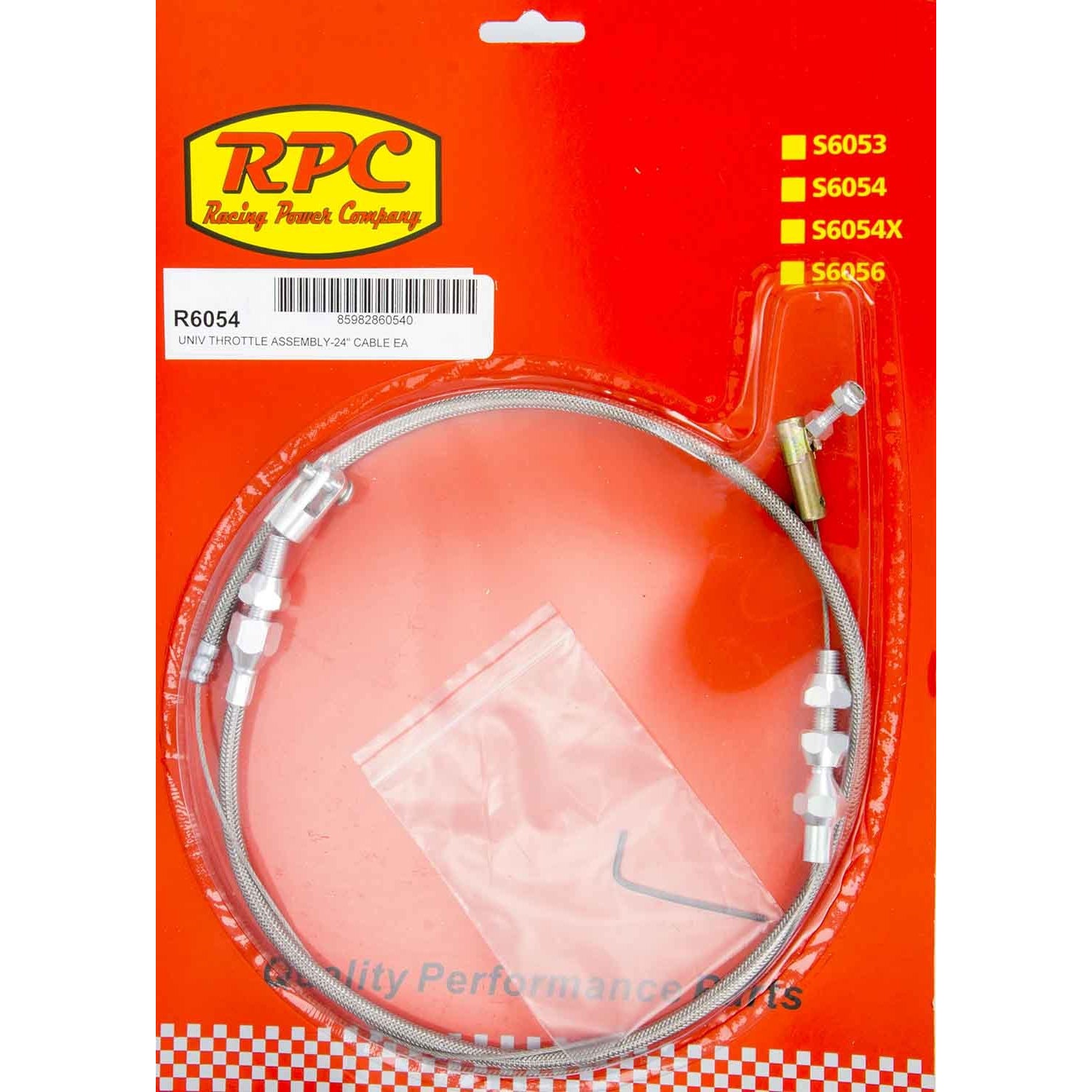 Racing Power 2 ft Long Throttle Cable Hardware Included Braided Stainless Universal - Natural