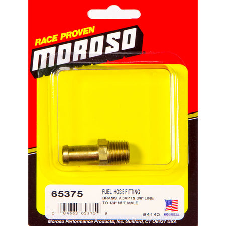 Moroso Fuel Hose Fitting - 1/4" NPT to 3/8" Hose - 1 Per Package