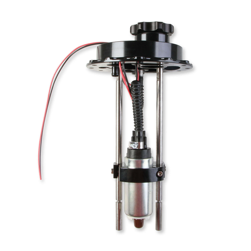 Holley Electric In-Tank Fuel Pump - 5-3/8 in 12-Bolt Flange - 255 lph - 8 AN Inlet - 10 AN Outlet - 7-1/2 to 12 in Depth - Installation  - Gas