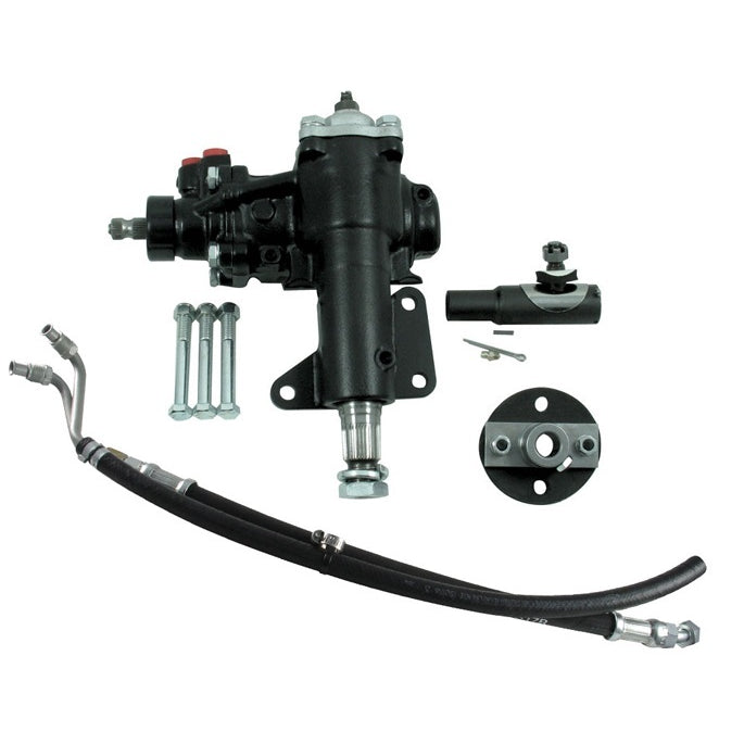 Borgeson Power Steering Box 16 to 1 Ratio 1-1/8" Sector Shaft Joints/Lines - Iron