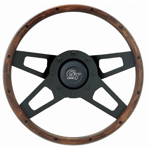 Grant Steering Wheels Challenger Steering Wheel 13-1/2" Diameter 4-Spoke Wood Grip - Steel