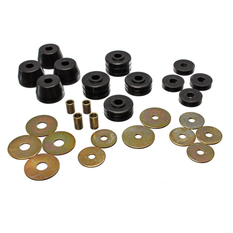 Energy Suspension Hyper-Flex Body Mount Bushing - Black / Cadmium - Dodge Ram Fullsize Truck 1972-85