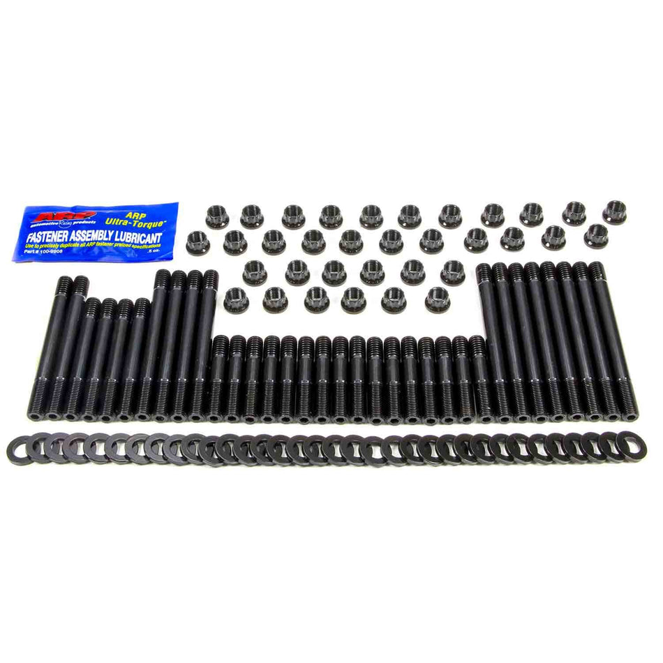 ARP Cylinder Head Stud Kit - 12 Point Nuts - Chromoly - Black Oxide - Aftermarket Head - Small Block Chevy 234-4308
