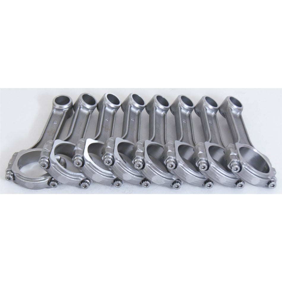 Eagle SIR I-Beam Connecting Rod - 5.700 in Long - Press Fit - 3/8 in Cap Screws - Forged  - Small Block Chevy - Set of 8