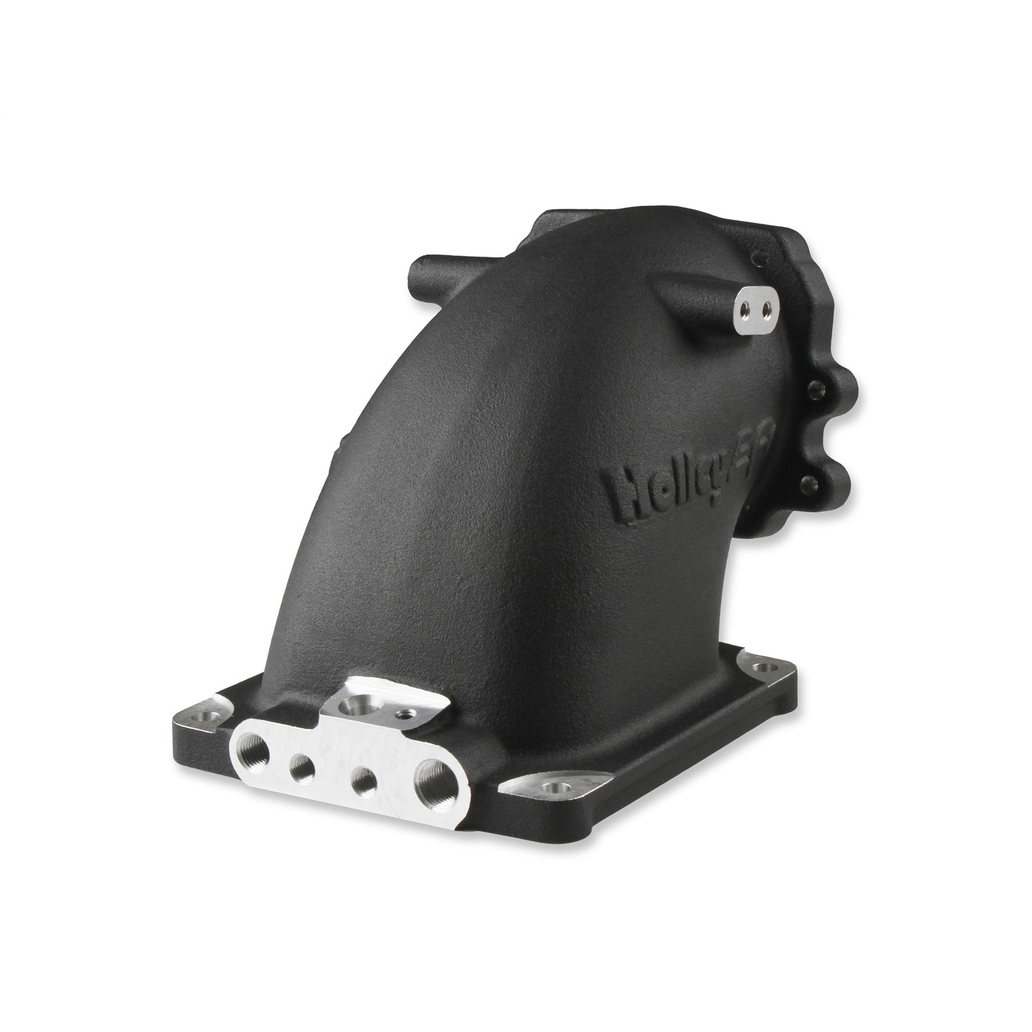Holley EFI Throttle Body Adapter - Elbow - Aluminum - Black - Ford 105 mm Throttle Body to Dominator Mounting Flange