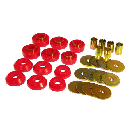 Prothane Body Mount Bushing - Steel - Red / Cadmium - GM F-Body 1976-81