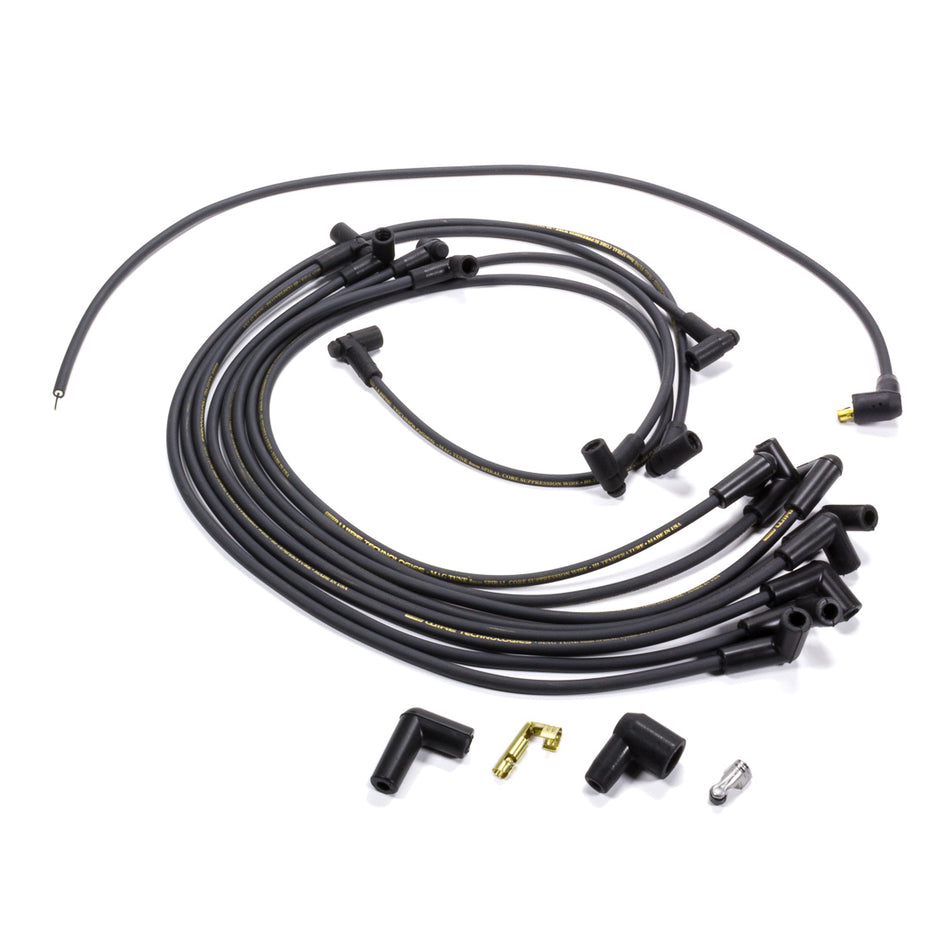 Moroso Mag-Tune Spiral Core 8 mm Spark Plug Wire Set - Black - 90 Degree Plug Boots - HEI - Small Block Chevy 9867M