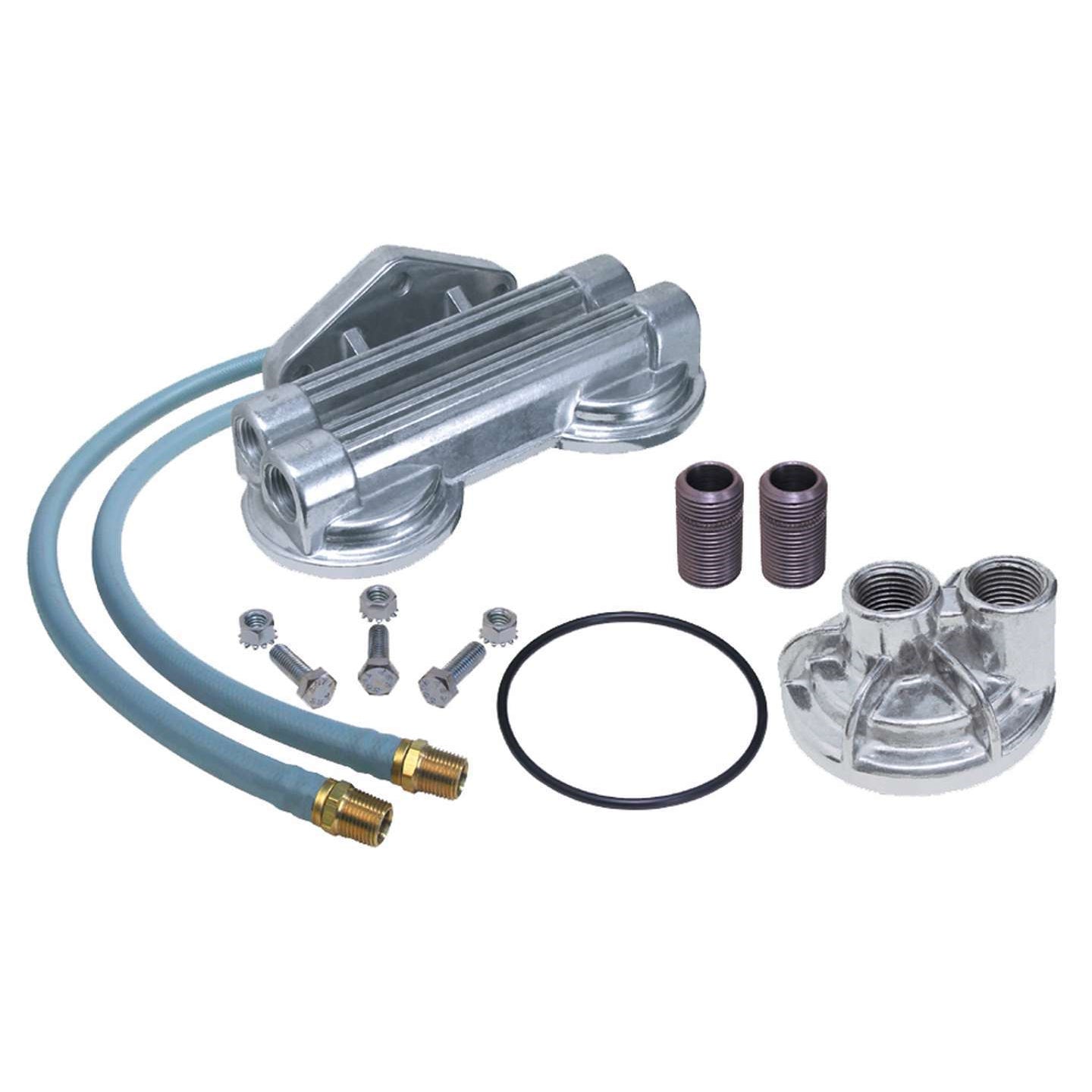 Trans-Dapt Dual Oil Filter Relocation Kit - 0.75-16 Threads