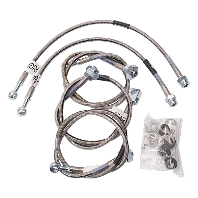 Russell Street Legal DOT Approved Brake Hose Kit - Braided Stainless - GM HD Truck 2001-06 695770