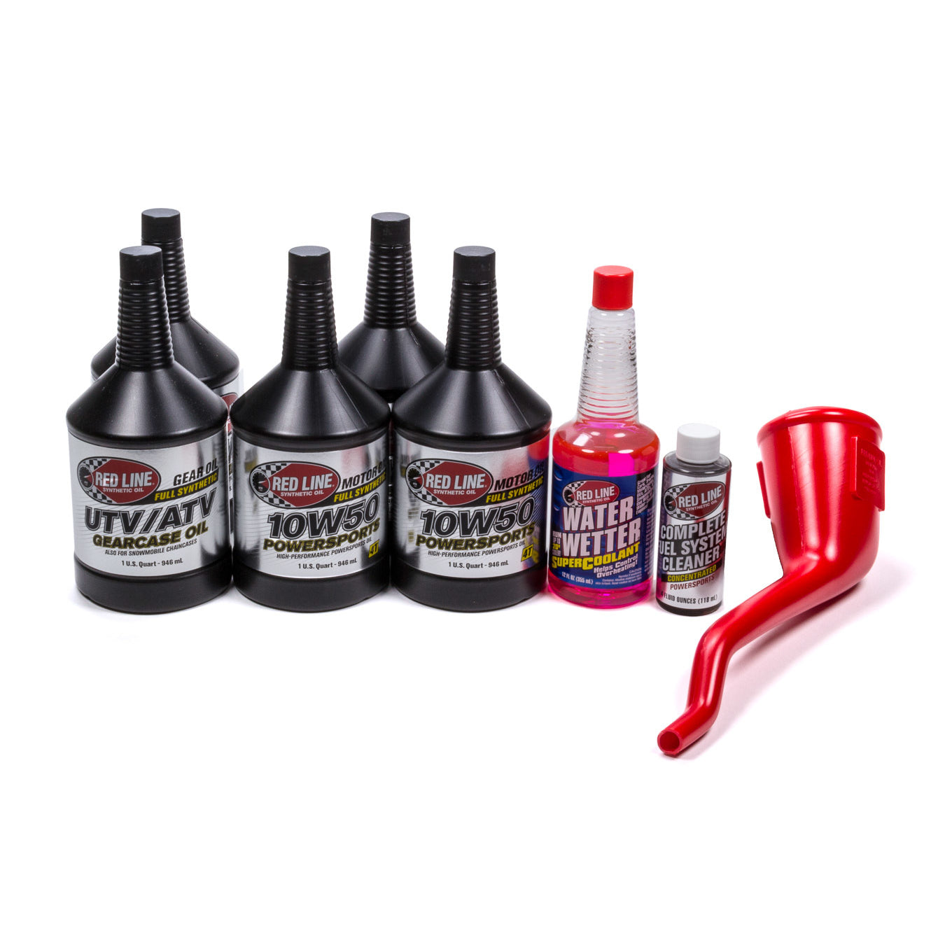 Red Line UTV/ATV Powerpack (3) 10 w50 Oil (2) Gearcase Oil