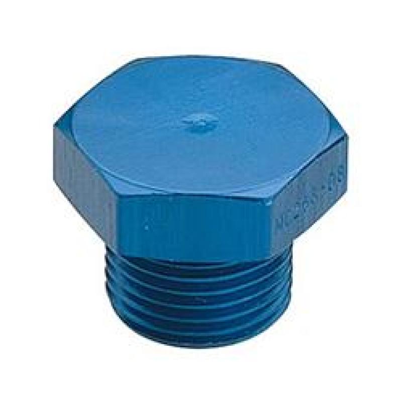 Fragola Performance Systems Plug Fitting 6 AN Male O-Ring Hex Head Aluminum - Blue Anodize