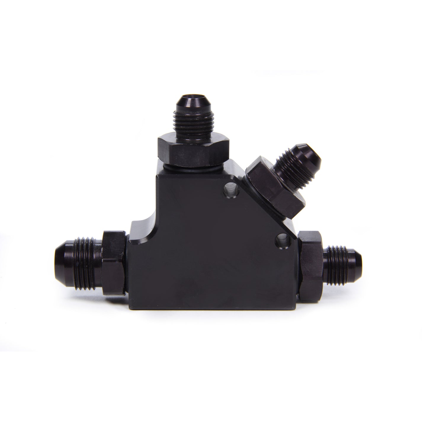 MPD Fuel Block - 8 AN Male Port - Three 6 AN Male Ports - Black