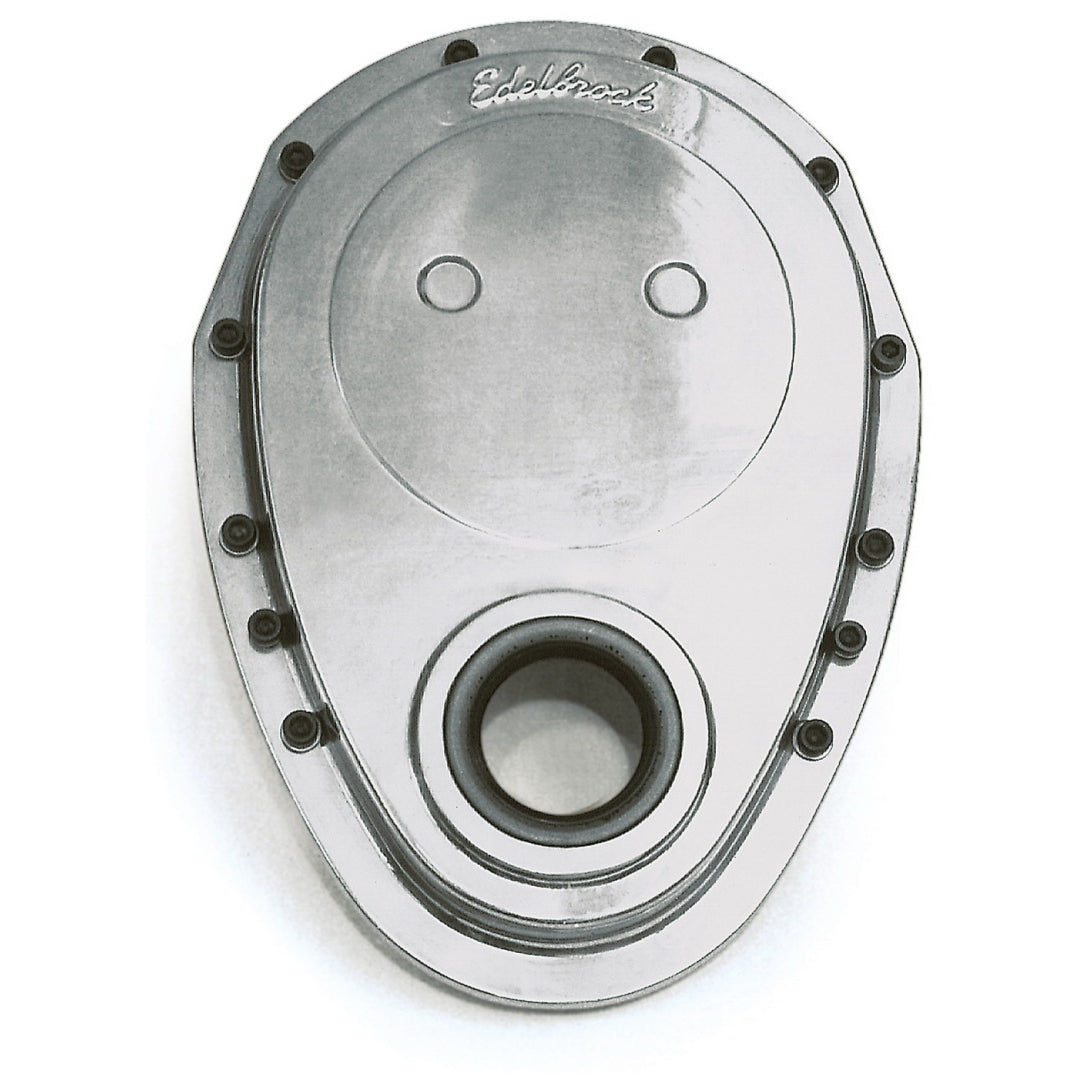 Edelbrock Aluminum Timing Cover - Small-Block Chevrolet - Compatible w/ Short Thrust Buttons (.640").