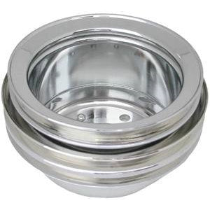 Racing Power Ford 289 Triple Groove Crankshaft Pulley Chrome