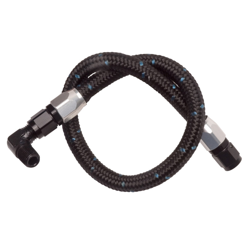 Edelbrock Pro Classic Fuel Supply Hose - Mechanical Pump to Carburetor - 3/8 in NPT Male Inlet - 6 AN Male Outlet - Black