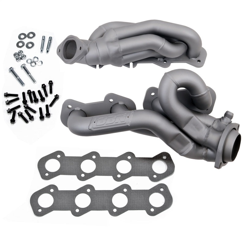 BBK Performance Tuned Length Shorty Headers - 1.625 in Primary - Stock Collector Flange - Titanium Ceramic - Ford Modular - Ford Mustang 1996-2004 - Pair